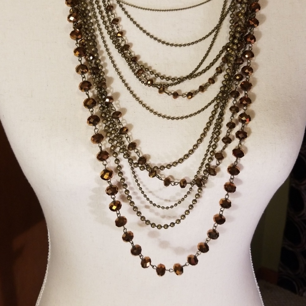 Brown Beaded Necklace - Picture 3 of 7